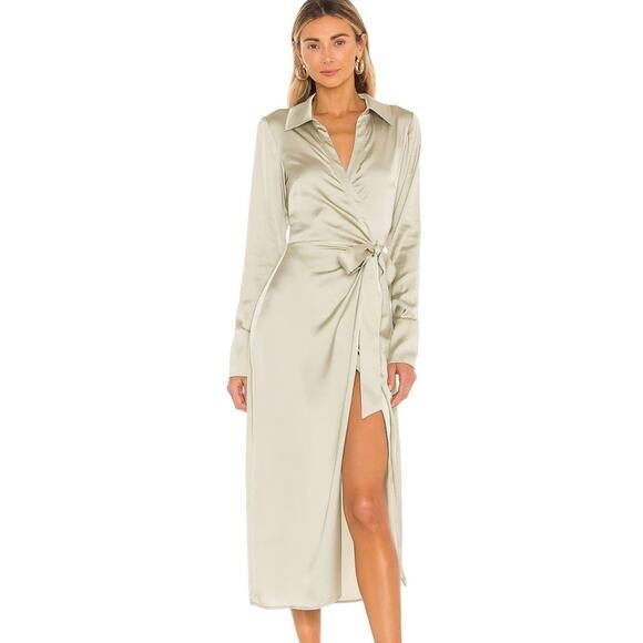 Song of Style Maggie Wrap Dress in Pale Olive NWOT Size Small - Picture 1 of 3